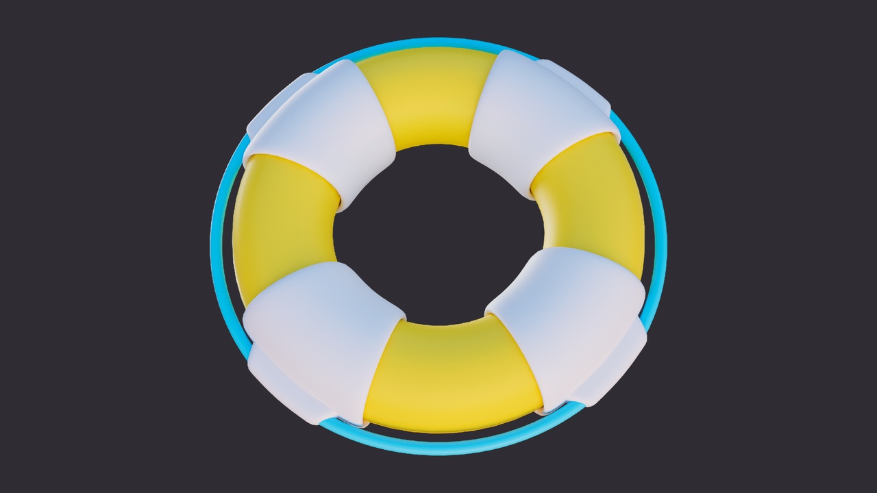 Media 1 for listing Low Poly Swim Ring