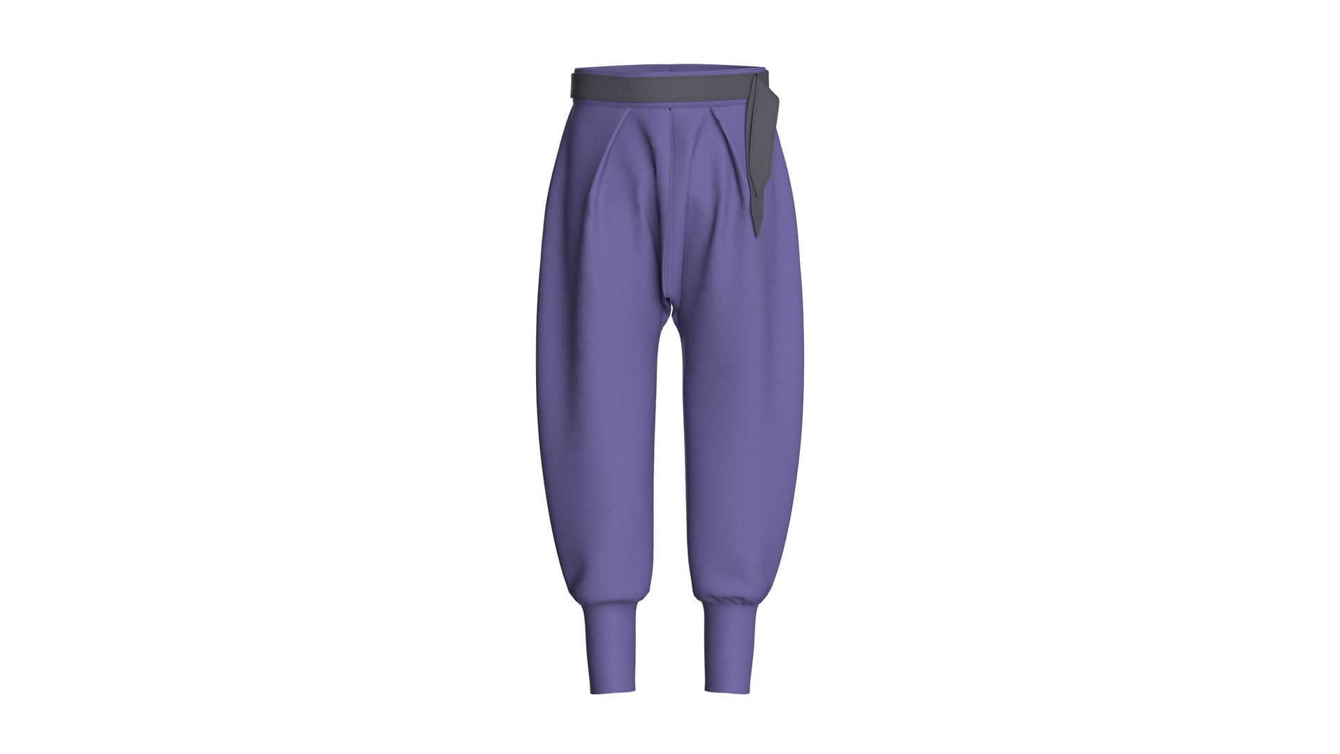 Media 1 for listing Men Purple Pleated High - Waist Jogger Pant | High Poly