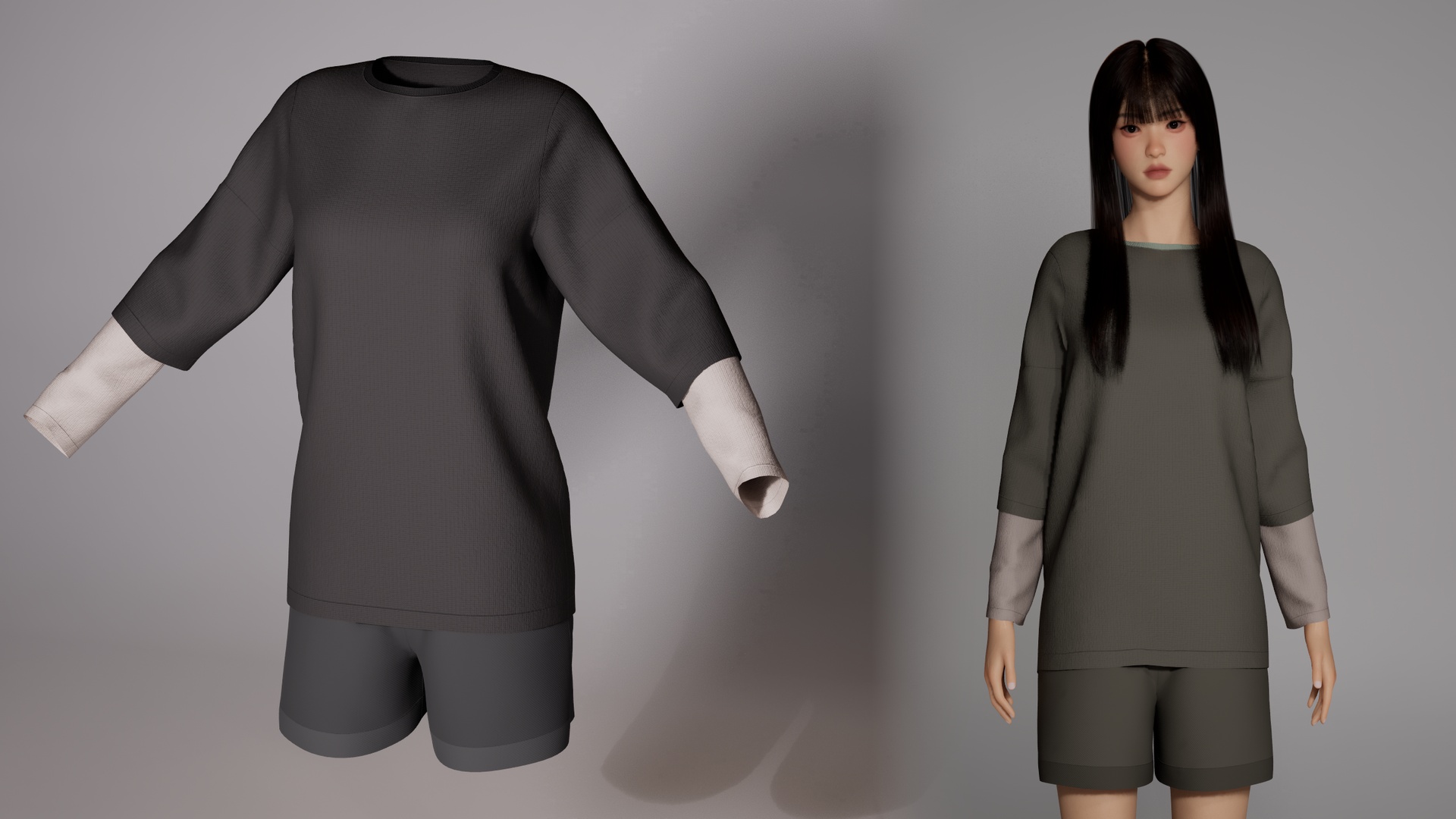 Media 1 for listing MetaHuman Streetwear Top & Shorts