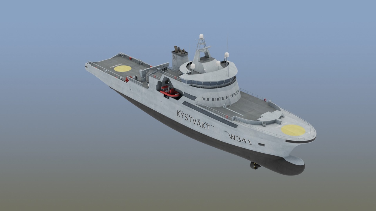 Media 1 for listing Norwegian Coast Guard Vessel 'Bergen' Patrol Ship Game Ready 3D Model