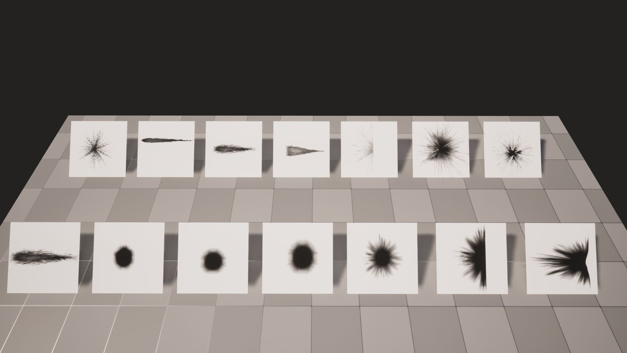 Media 1 for listing Bullet Impact Decals Pack – Unique Game Ready Effects