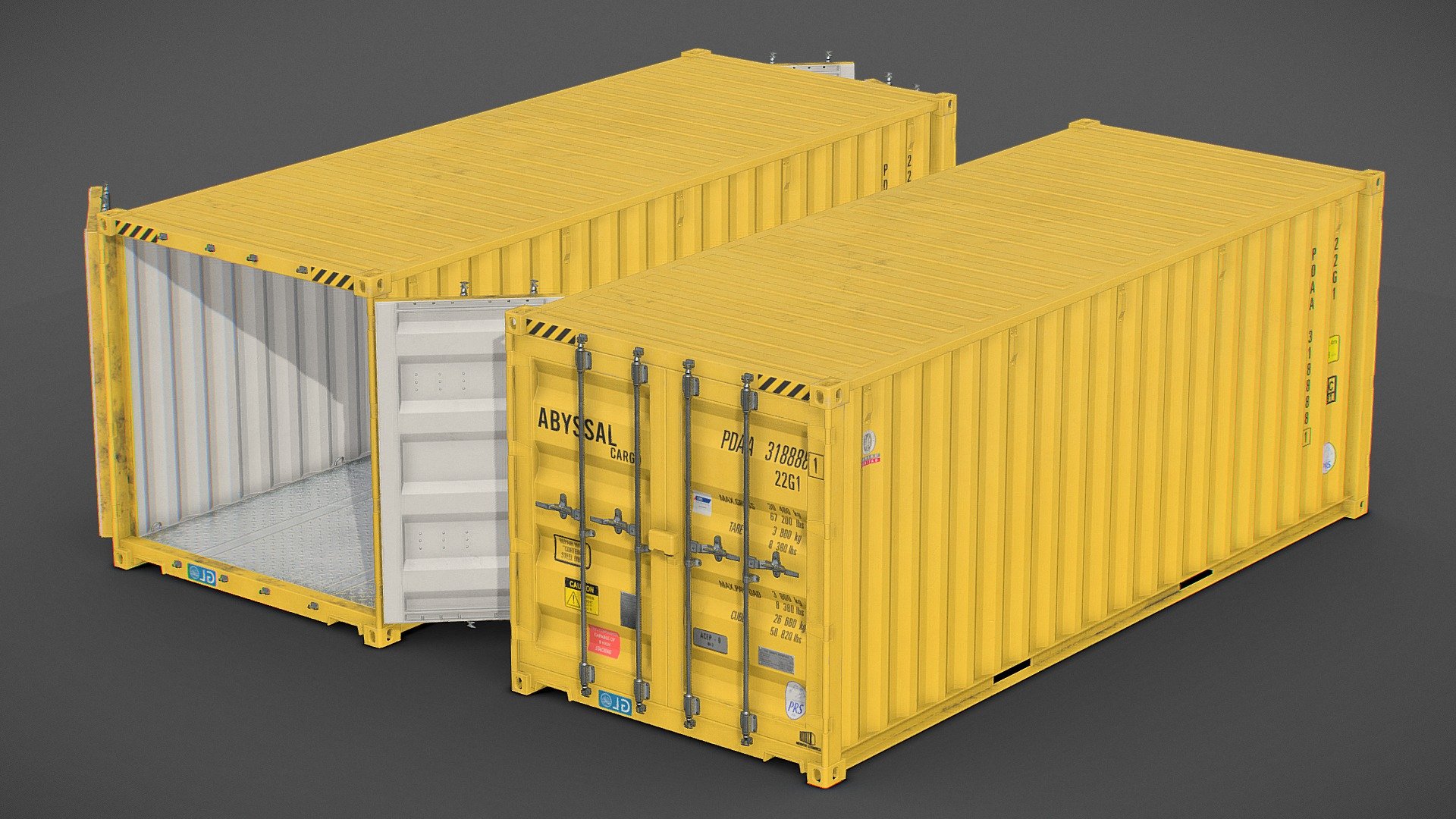 20ft cargo container(Bright yellow) | Fab
