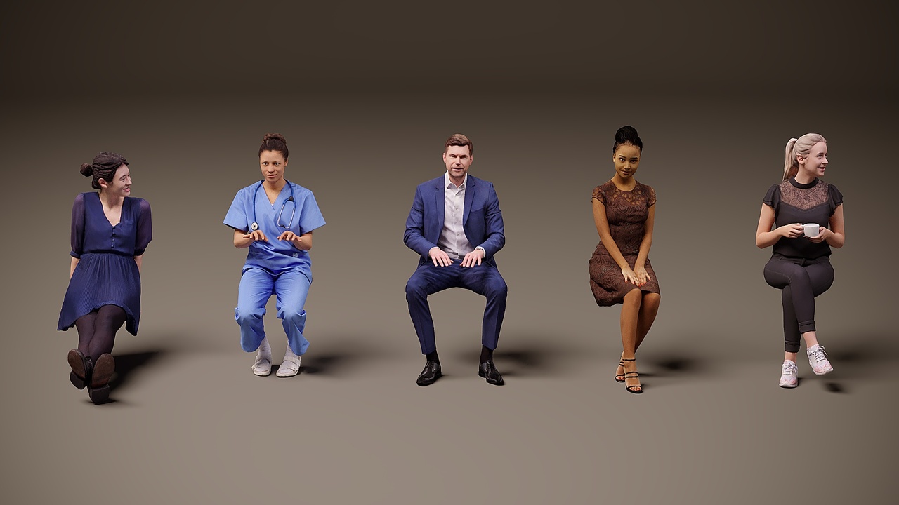 Media 1 for listing Sitting people x 5 11