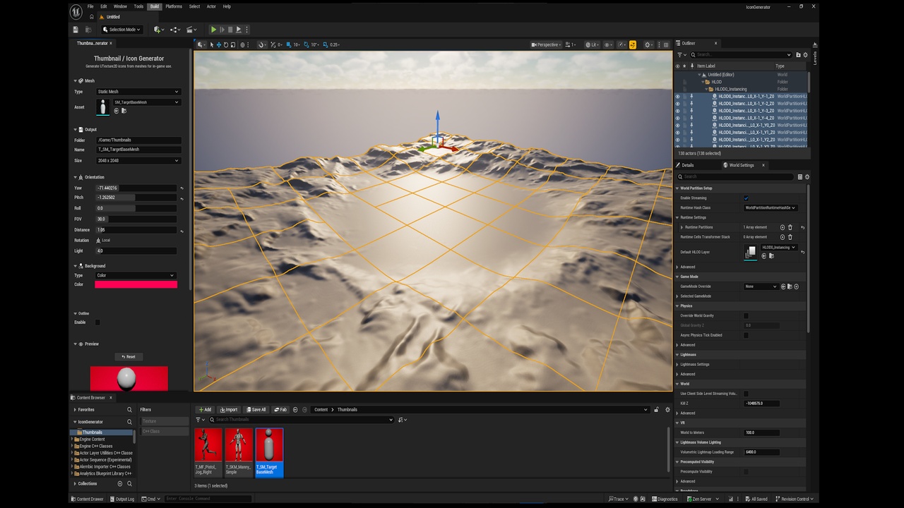 Media 1 for listing Icon Generator (Static Meshes, Skeletal Meshes, and Animations)
