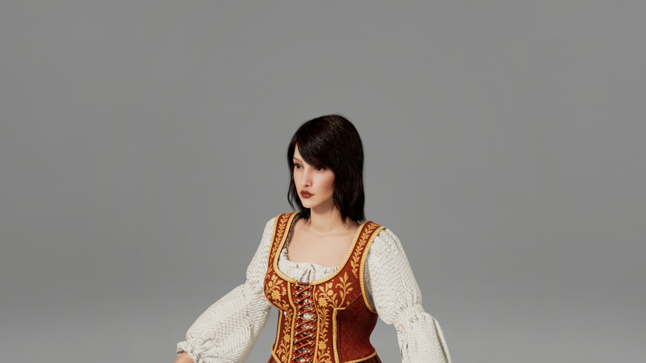 Media 1 for listing Medieval Corset Gown for MetaHuman