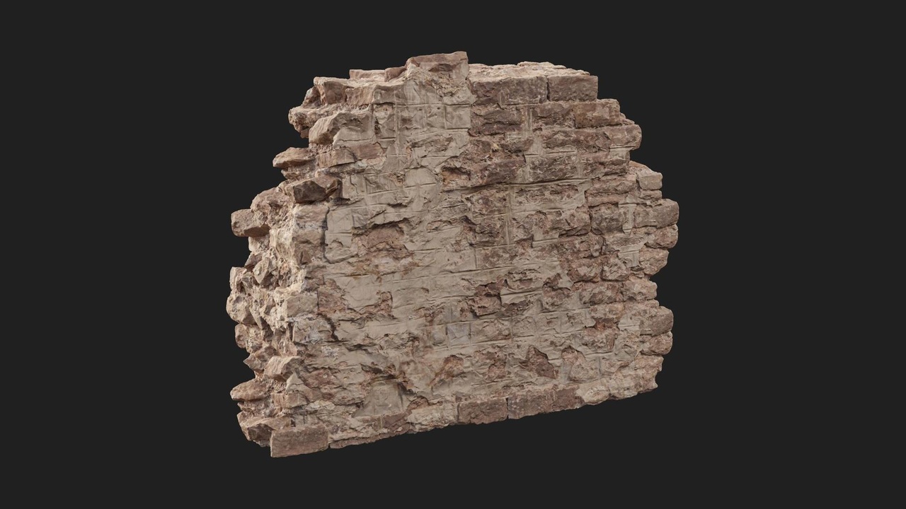 Media 1 for listing Industrial Brick Ruin Wall Low Brick M 01