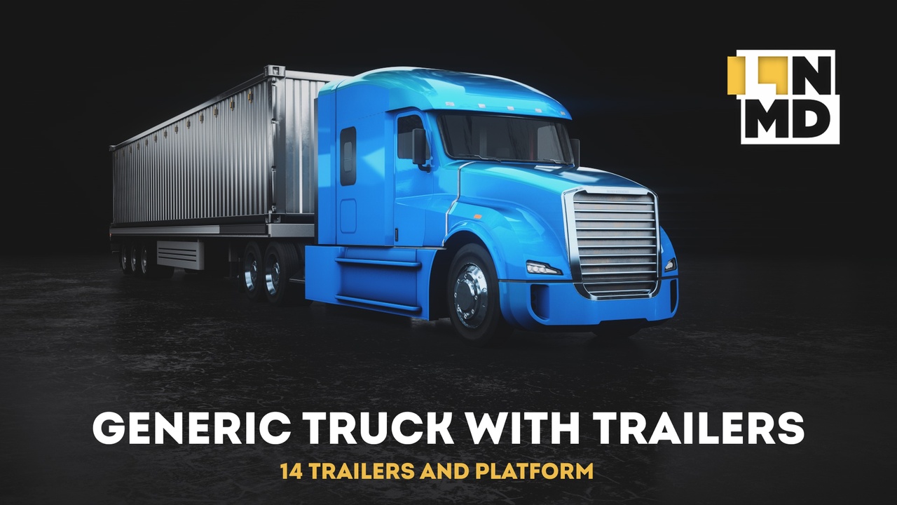 出品GENERIC MODERN AMERICAN TRUCK WITH PACK OF TRAILERSのメディア1