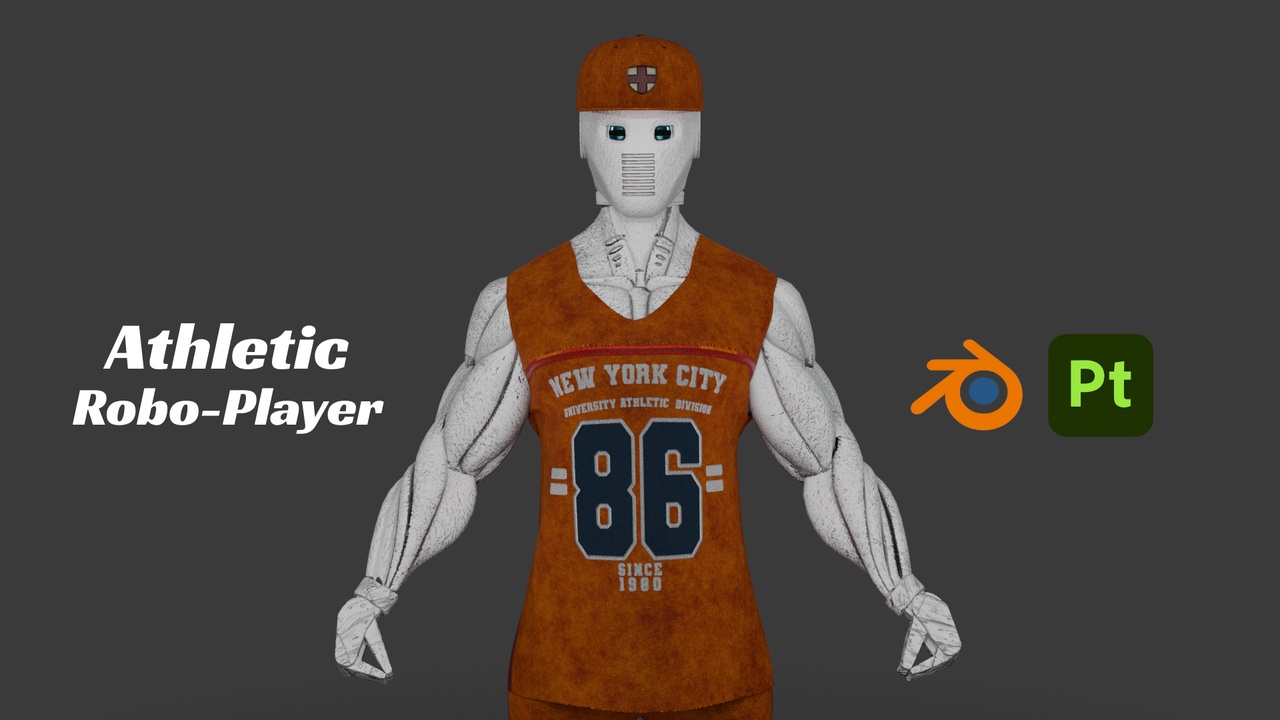 Media 1 for listing Athletic Robo-Player β Stylized Sports Android Character