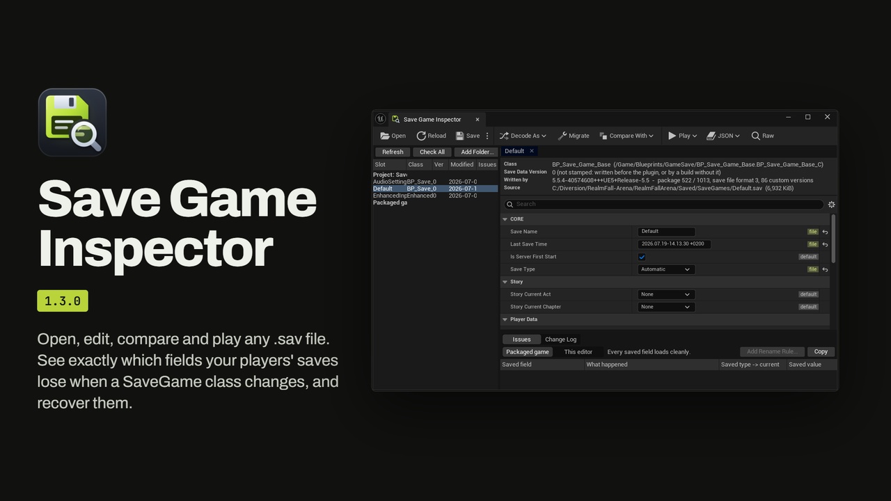 Media 1 for listing Save Game Inspector
