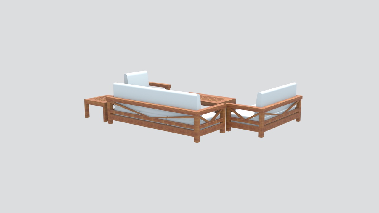Media 1 for listing Chinese Style Sofa Tea Table Set 3D Model