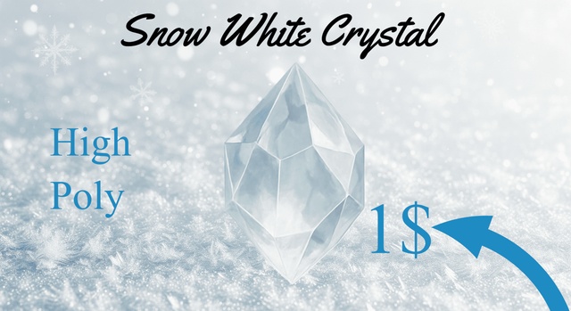 Frost White Crystal – High-Resolution 3D Model — Cobalt Game Assets