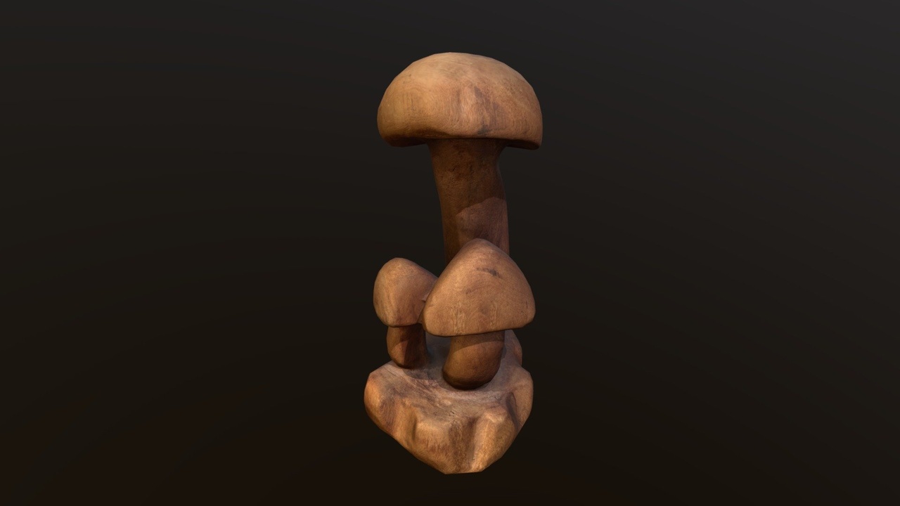 Media 1 for listing Wooden carved mushrooms
