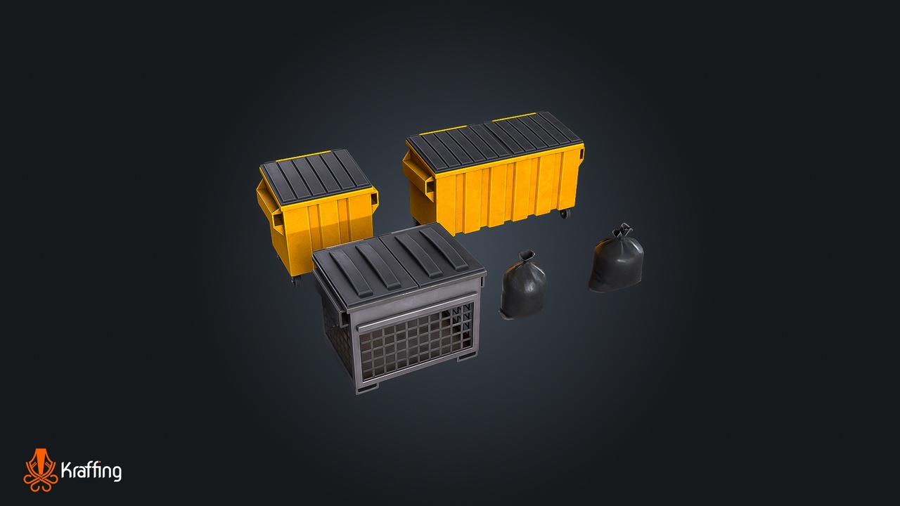 Media 1 for listing Dumpster V1 - Waste Container – Game Ready PBR