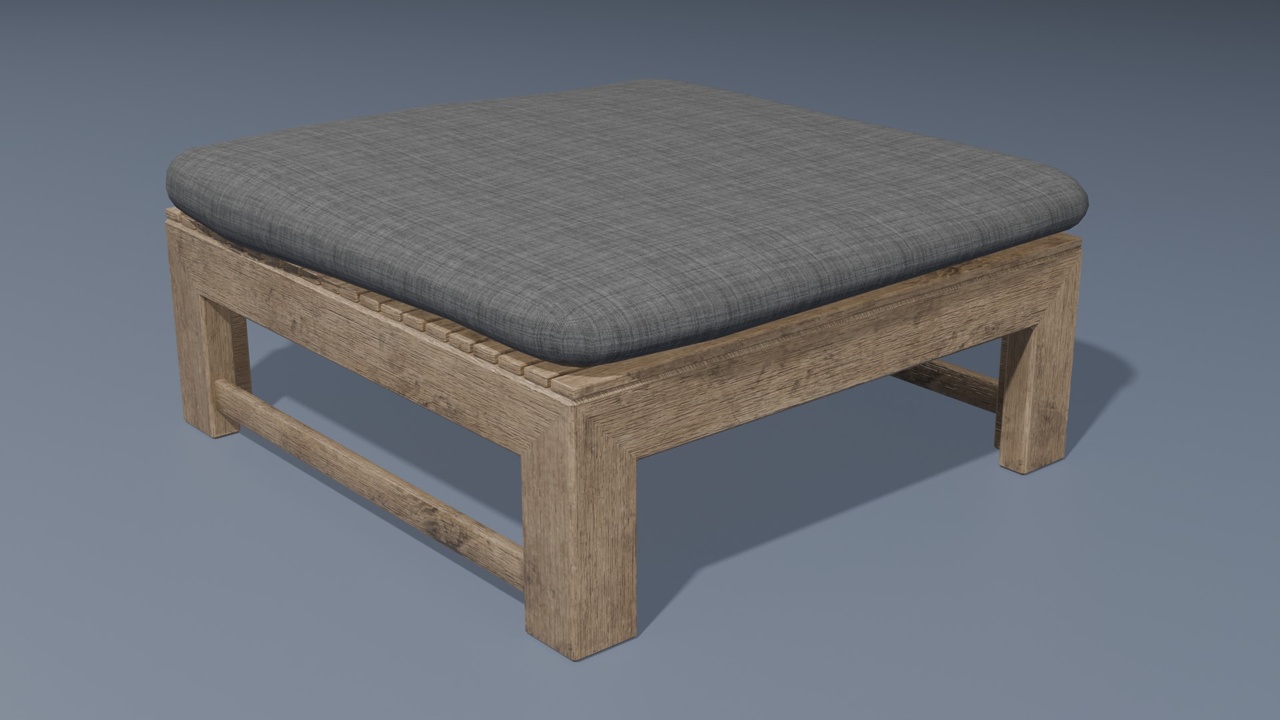 Media 1 for listing Square Wooden Ottoman – Urban Dusk Collection