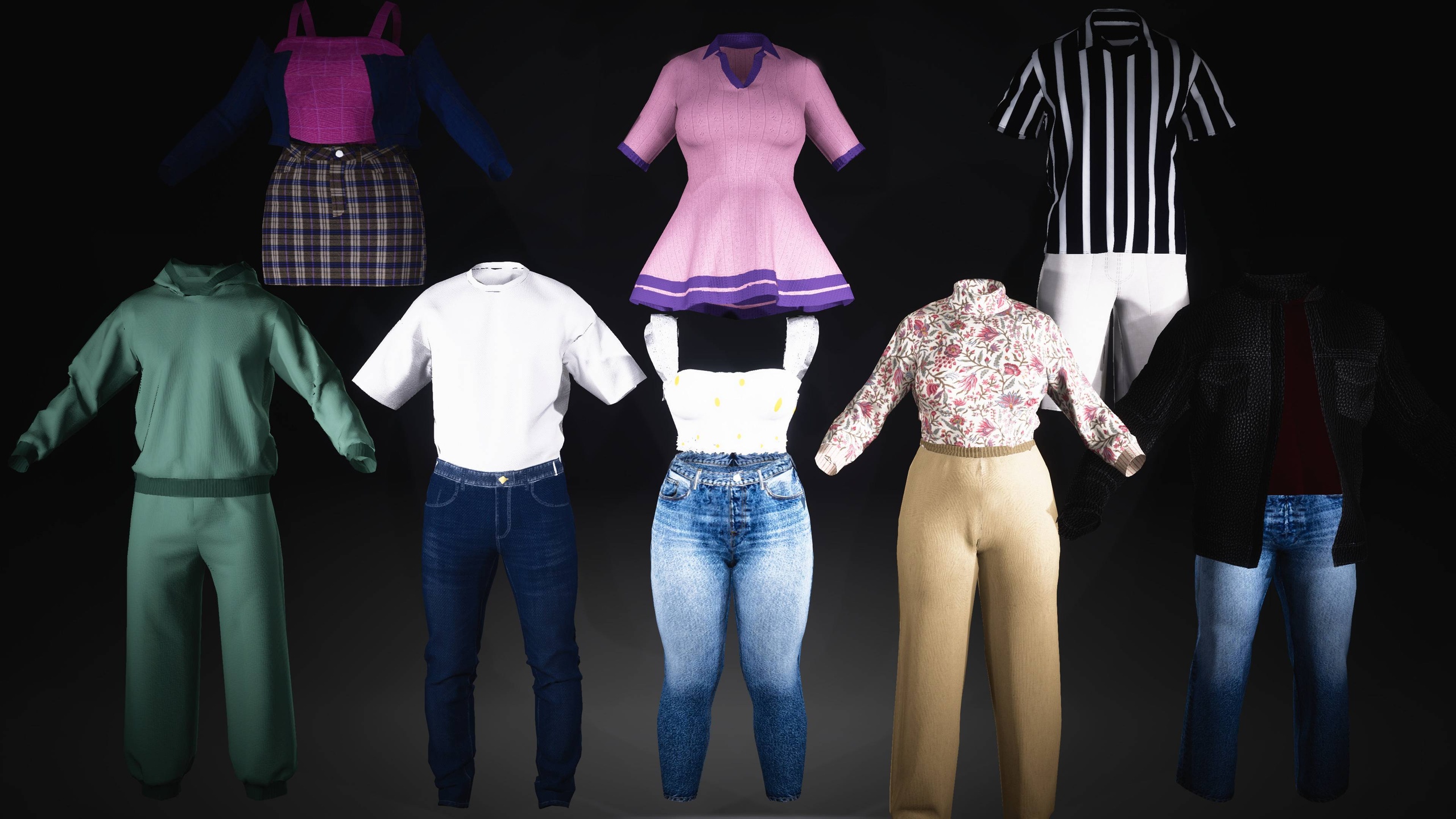 Media 1 for listing MetaHuman Parametric Outfit - Casual Pack