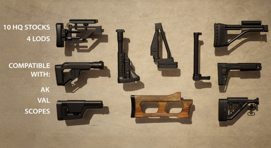 Assault Rifle Stocks Pack | Fab