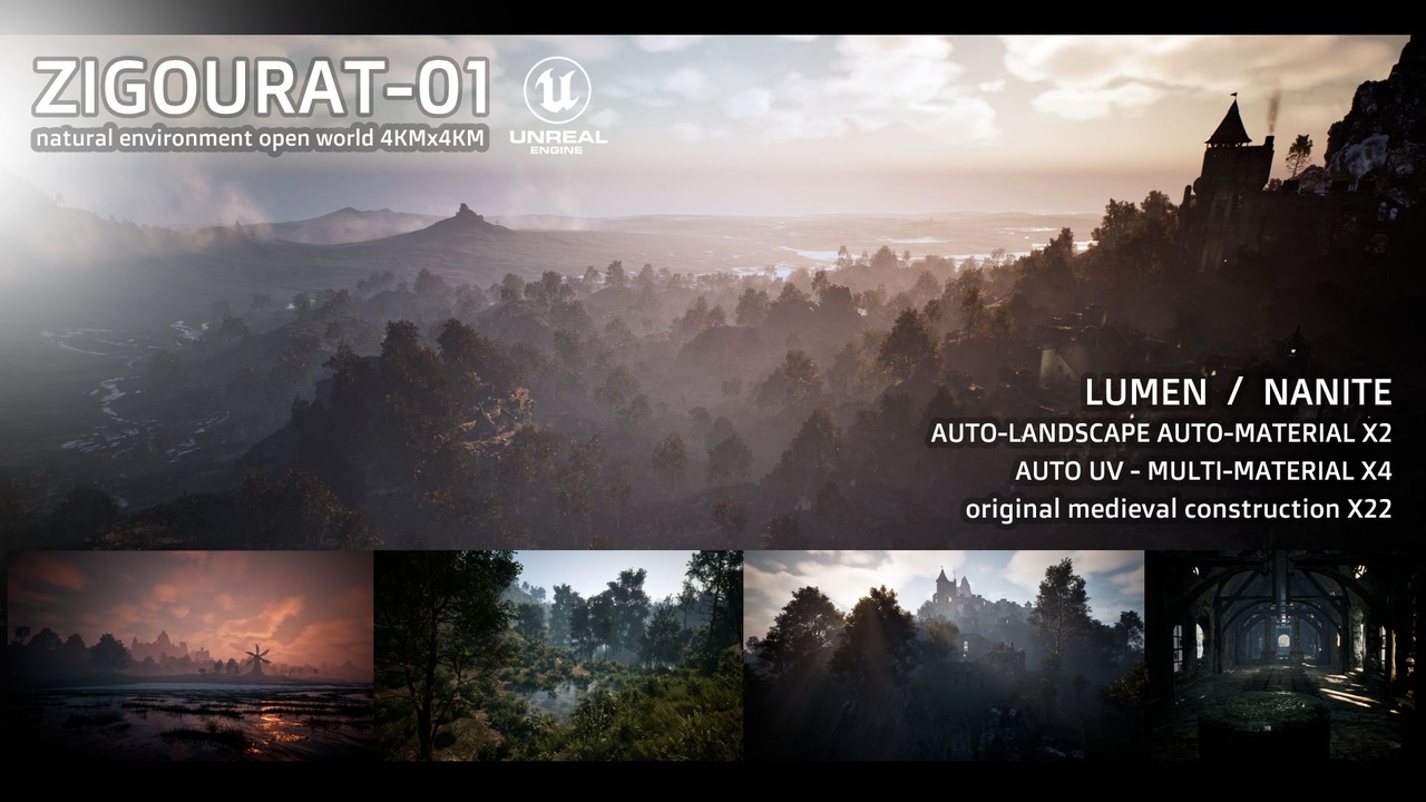 Media 1 for listing Openworld 4kmx4km environment pack ZIGOURAT-01