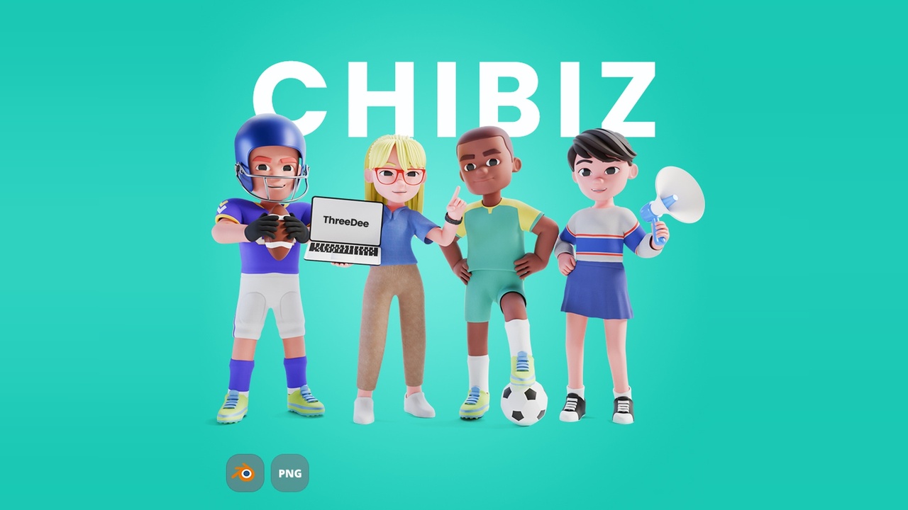 Media 1 for listing Chibiz - Rigged Modular Male & Female Chibi Character Pack