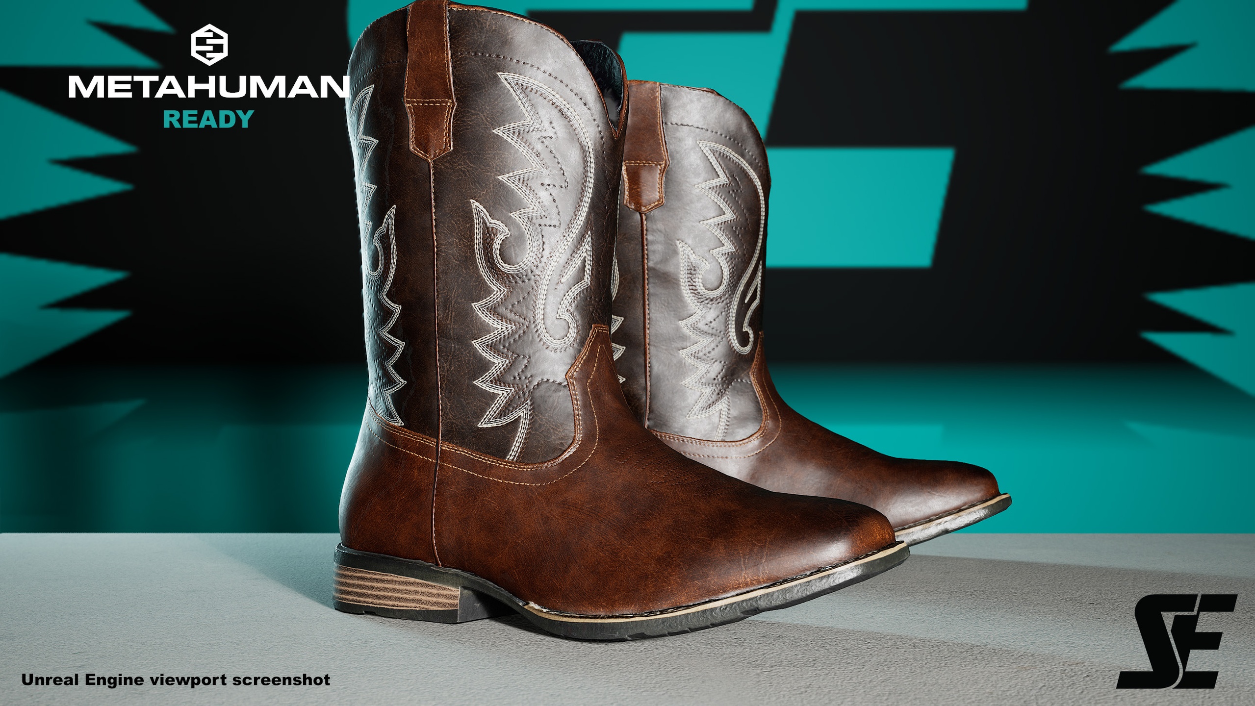 Media 1 for listing MetaHuman Ready Shoes - Cowboy Boot V1