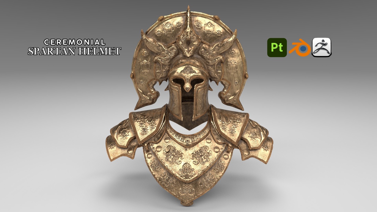 Media 1 for listing Ceremonial Spartan Helmet & Shoulder Armor