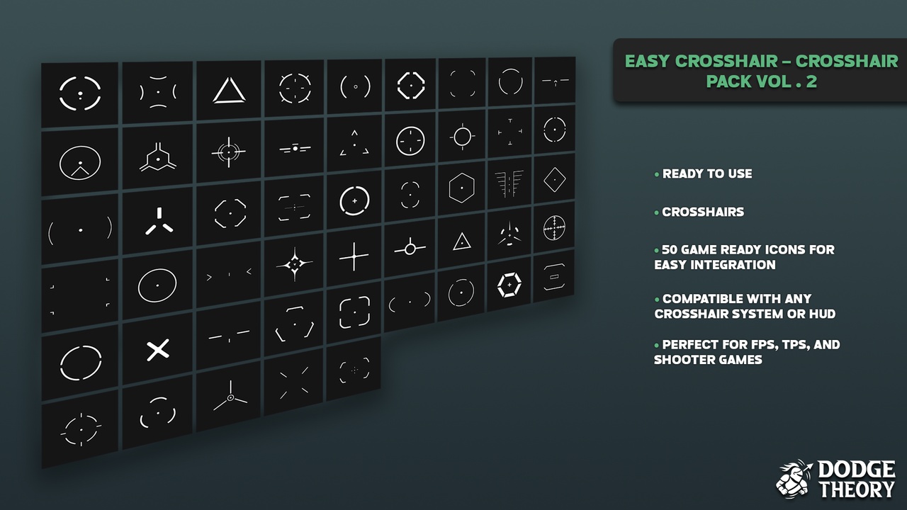 Media 1 for listing Easy Crosshair – Crosshair Pack VOL.2 (50 Textures)