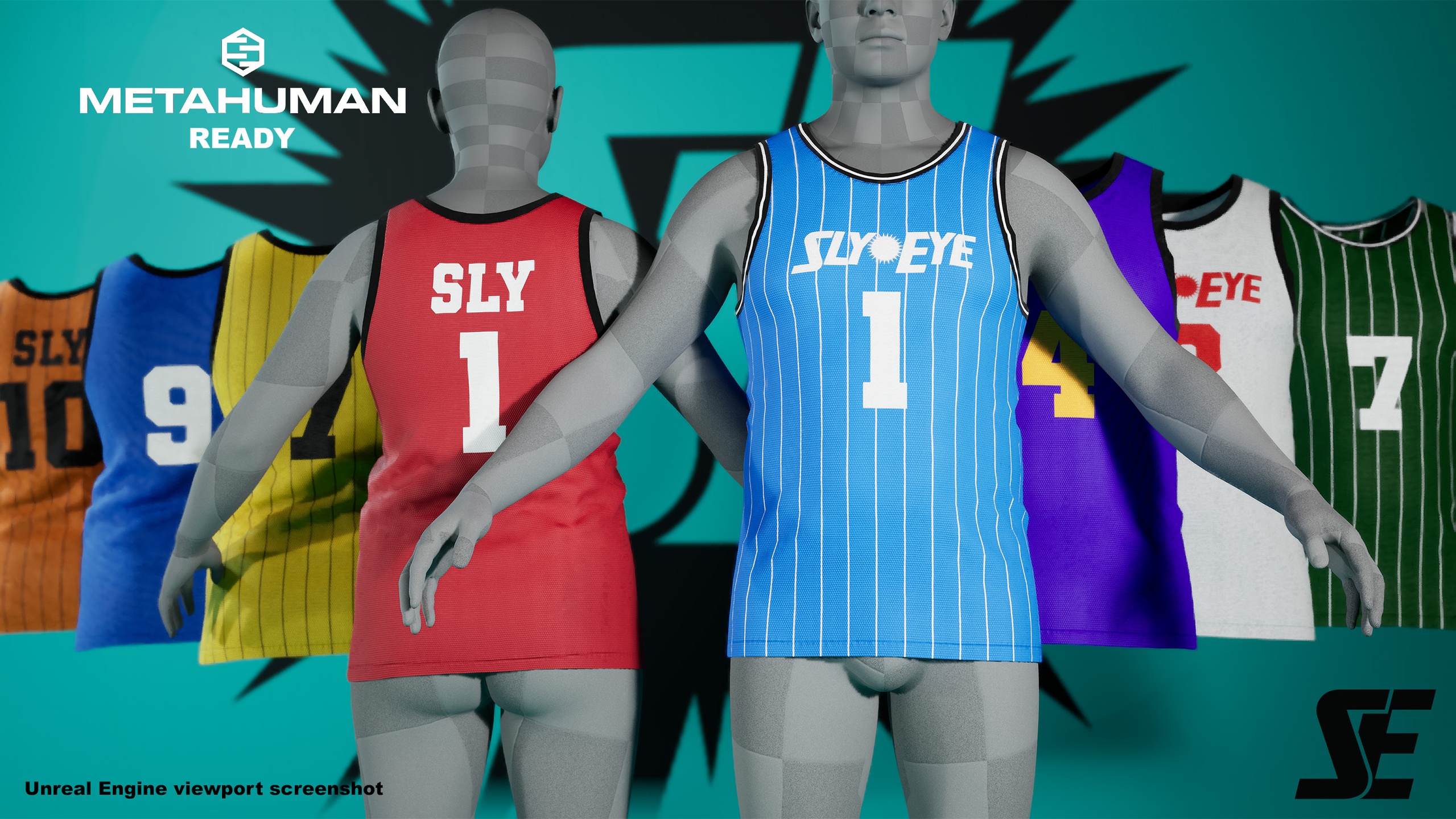 Media 1 for listing MetaHuman Ready Shirt - Basketball Jersey
