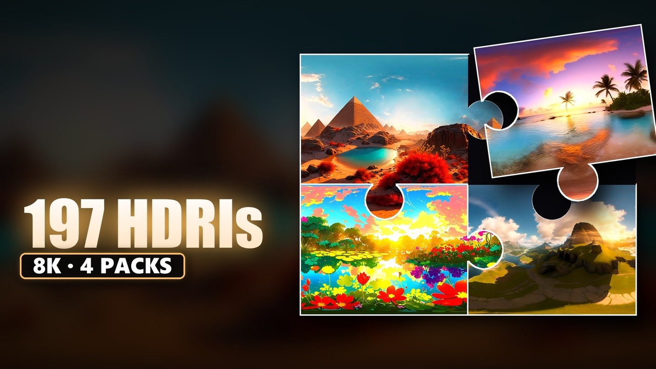 Media 1 for listing Wanderlust 8K HDRI Bundle - 197 Skyboxes: Deserts, Sea, Dreamland & Landscapes
