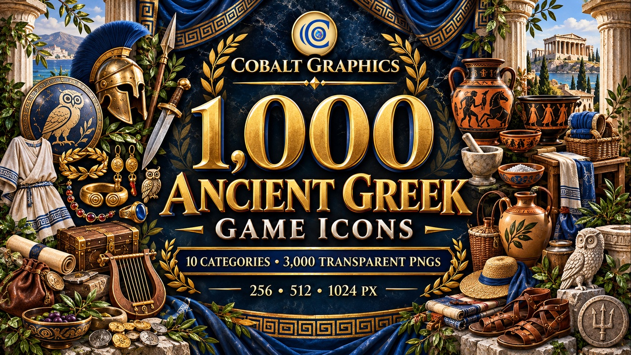Media 1 for listing 1,000 Ancient Greek Icons | Mythology, Hoplites, Crafting & Inventory