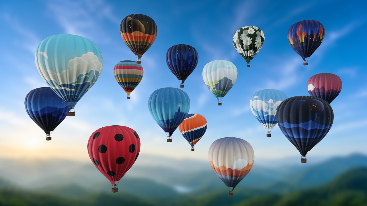 Media 1 for listing Hot Air Balloon - Pack of 15