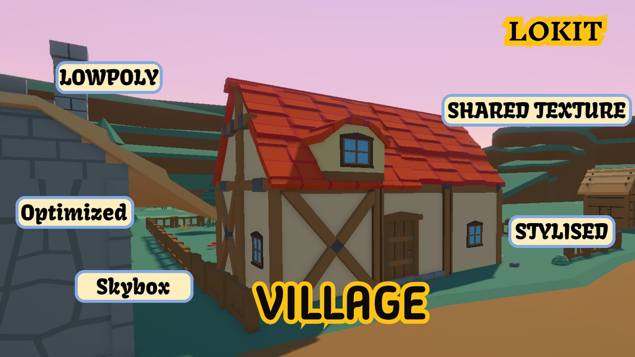 Media 1 for listing LOKIT: Low Poly Medieval Village - 200+ Modular Asset Kit