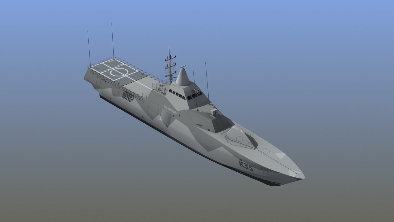 Media 1 for listing Visby Class Corvette Helsingborg Swedish Navy 3D Model