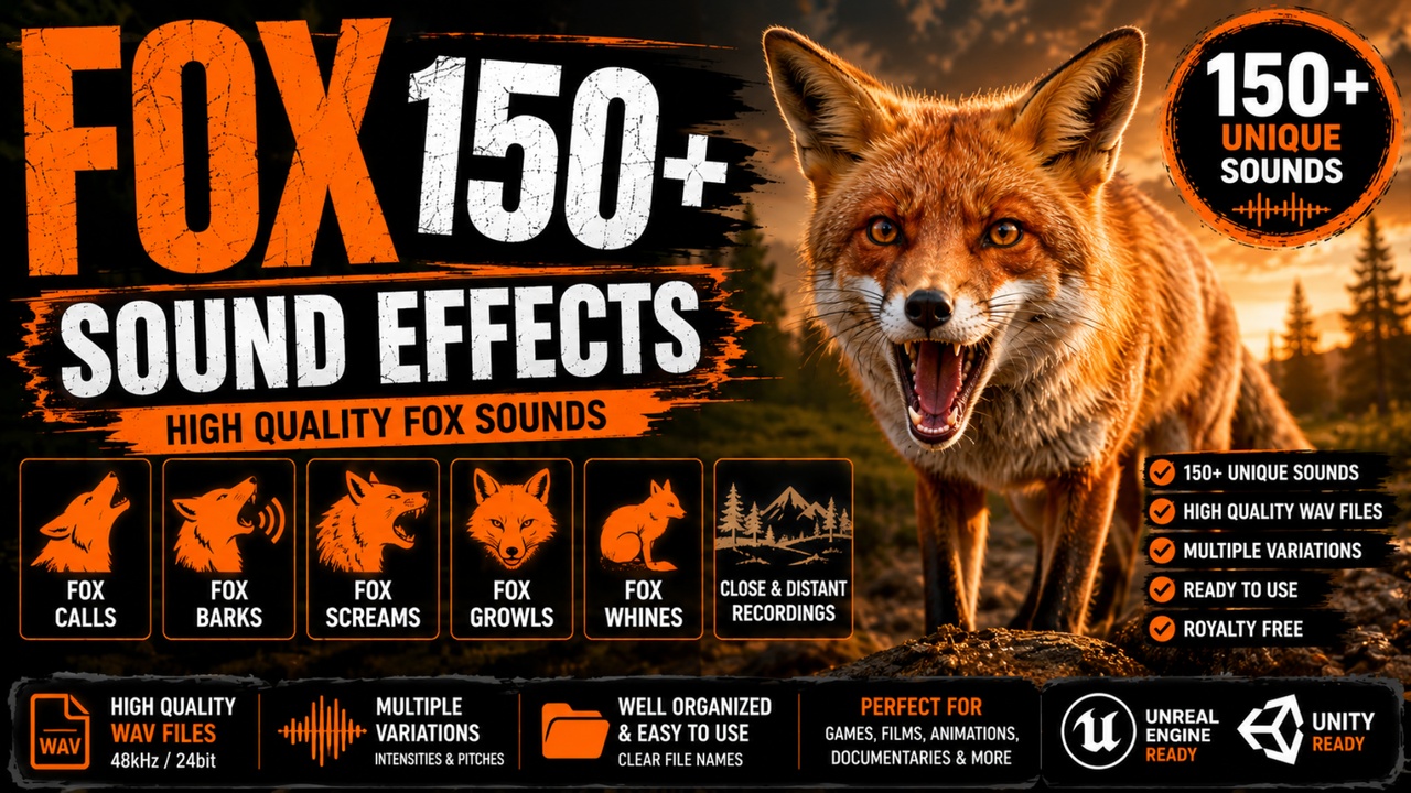 Media 1 for listing Fox Sounds 150+ Sound Effects FX – High-Quality Fox Calls & Wildlife Sounds
