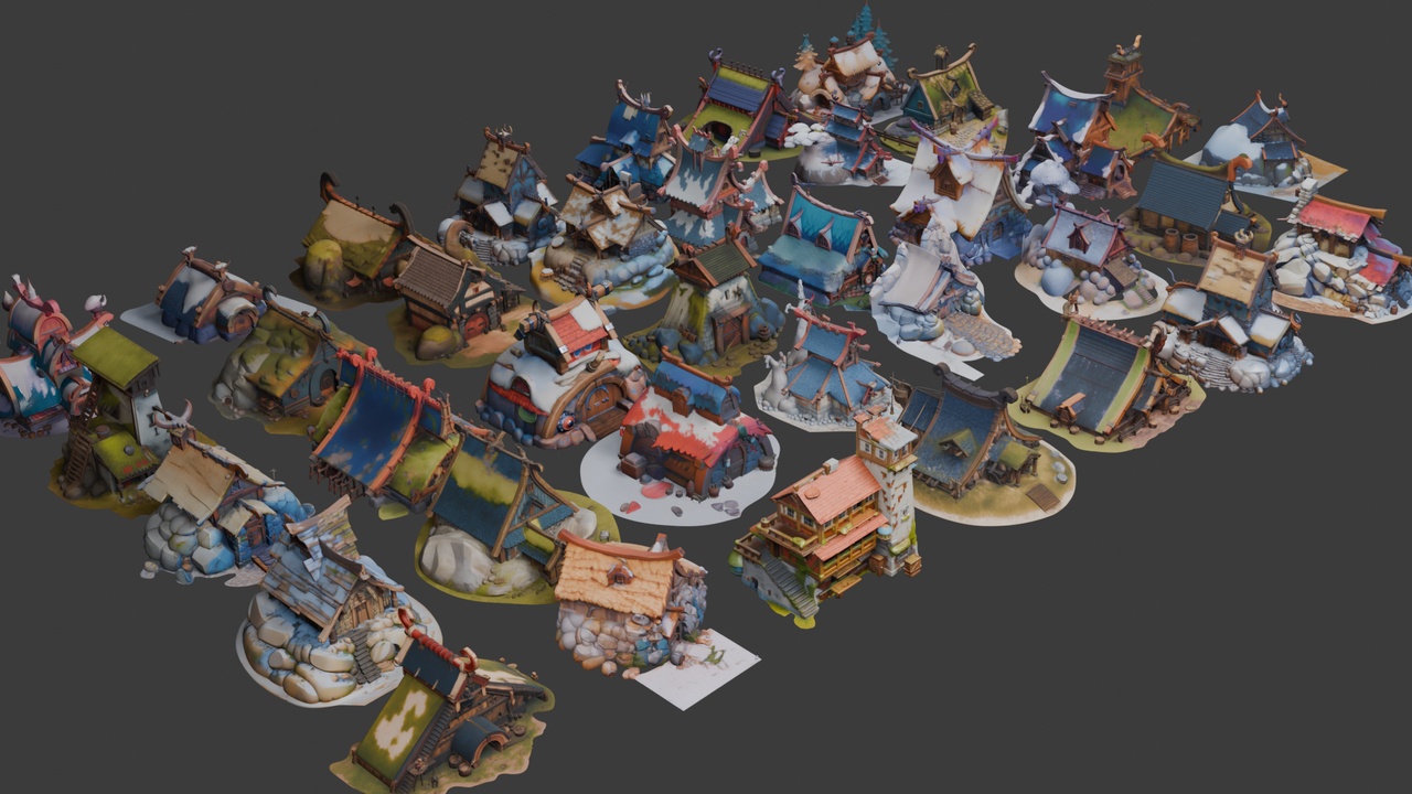 Media 1 for listing Stylized Nordic Architecture Set 10