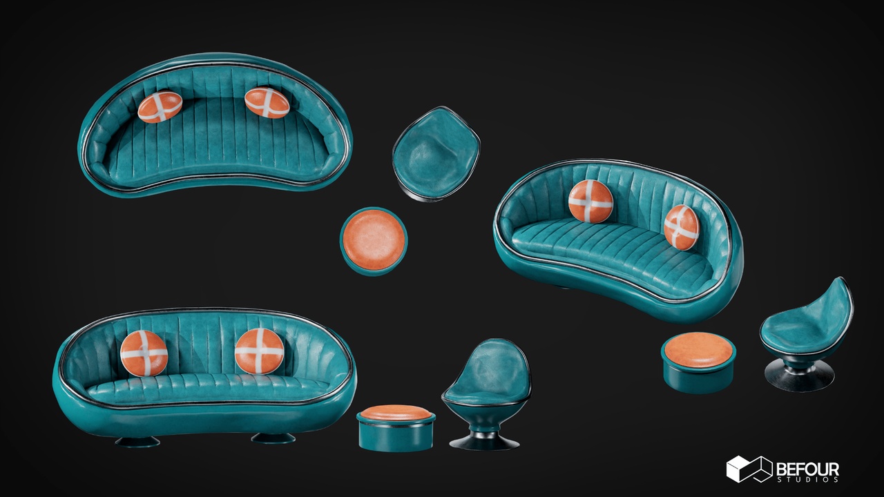 Media 1 for listing Retro Sofa Set
