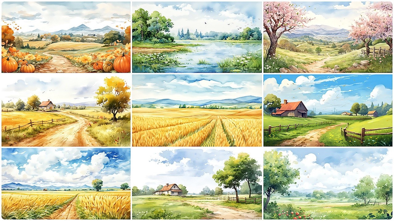 Medium 1 für Eintrag BACKGROUND - Watercolor Farm 1