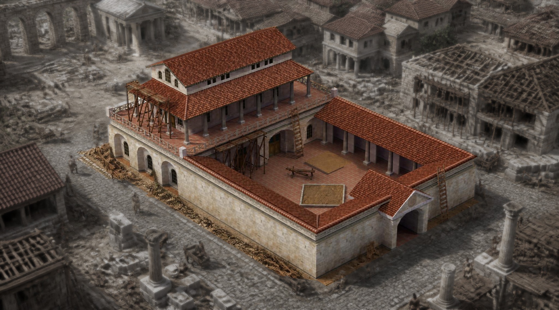 Media 1 for listing Ancient Villa Construction Site Game Ready 3D Asset