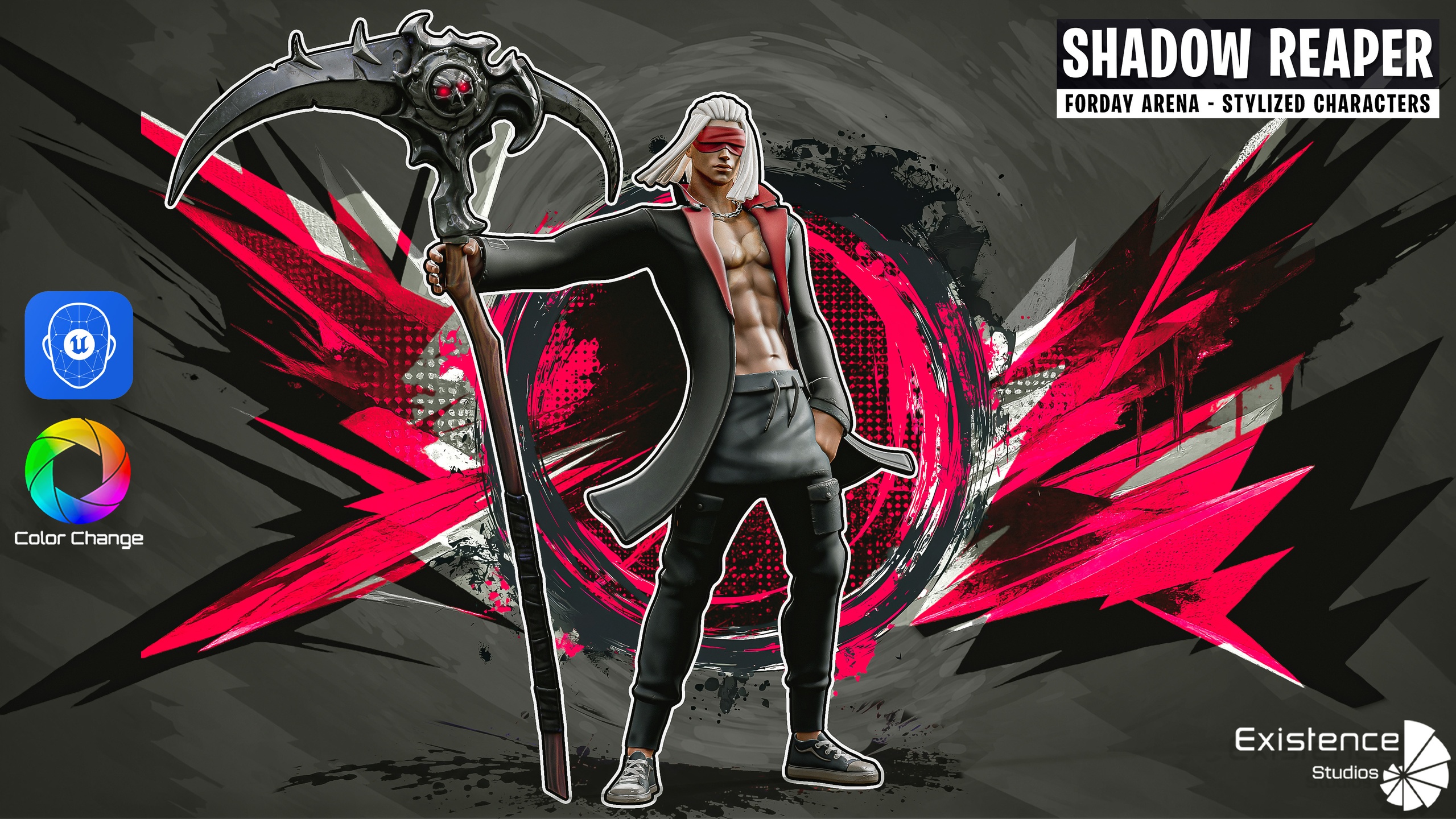 Media 1 for listing Shadow Reaper - Cyberpunk Sci-Fi Character with Scythe