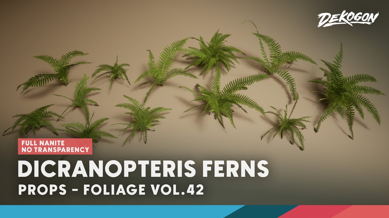 Media 1 for listing Foliage VOL.42 - Dicranopteris Ferns (Nanite - NO TRANSPARENCY)