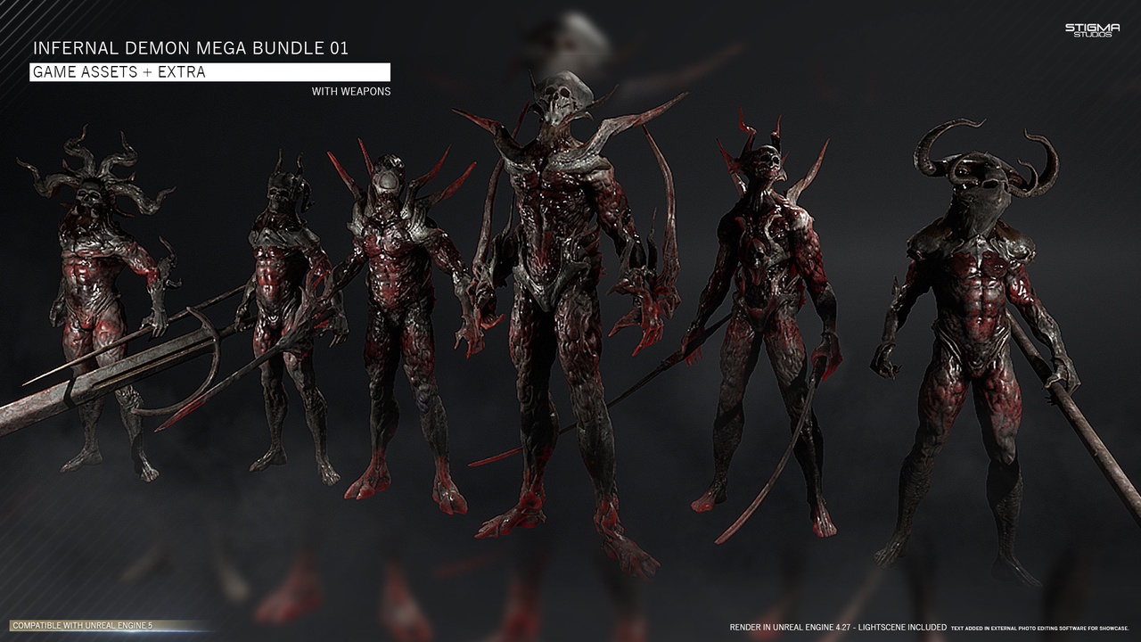 Media 1 for listing Infernal Demon Mega Bundle 01 - Game Assets + Extra | STIGMA STUDIOS