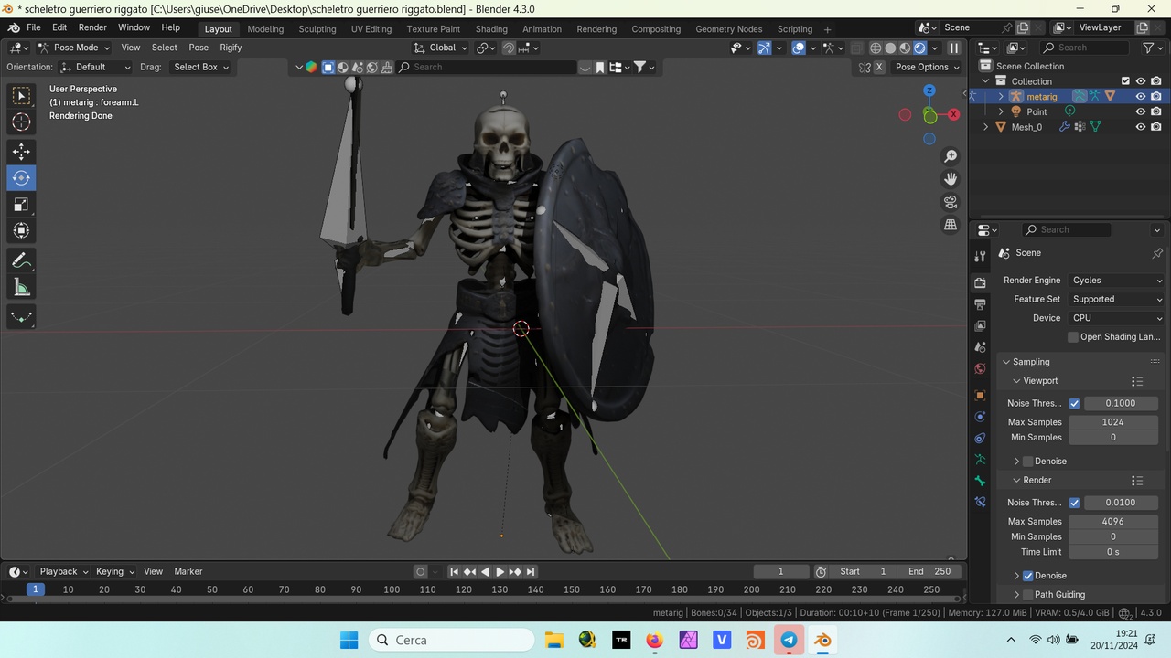 Skeleton warrior rigged | Fab