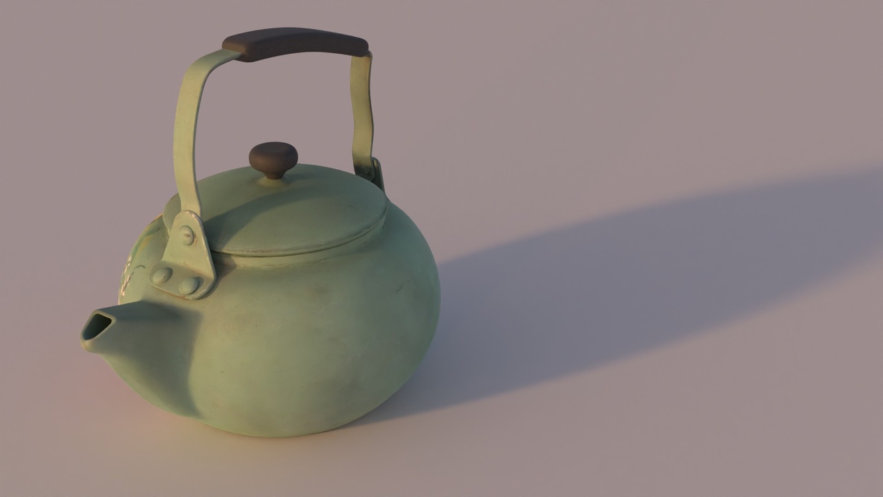 Media 1 for listing Green Painted Kettle