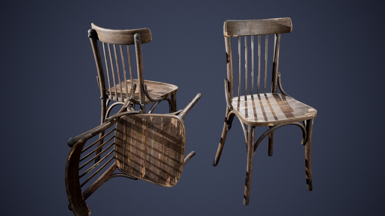 Media 1 for listing Old Wooden Chair - PBR Game Ready