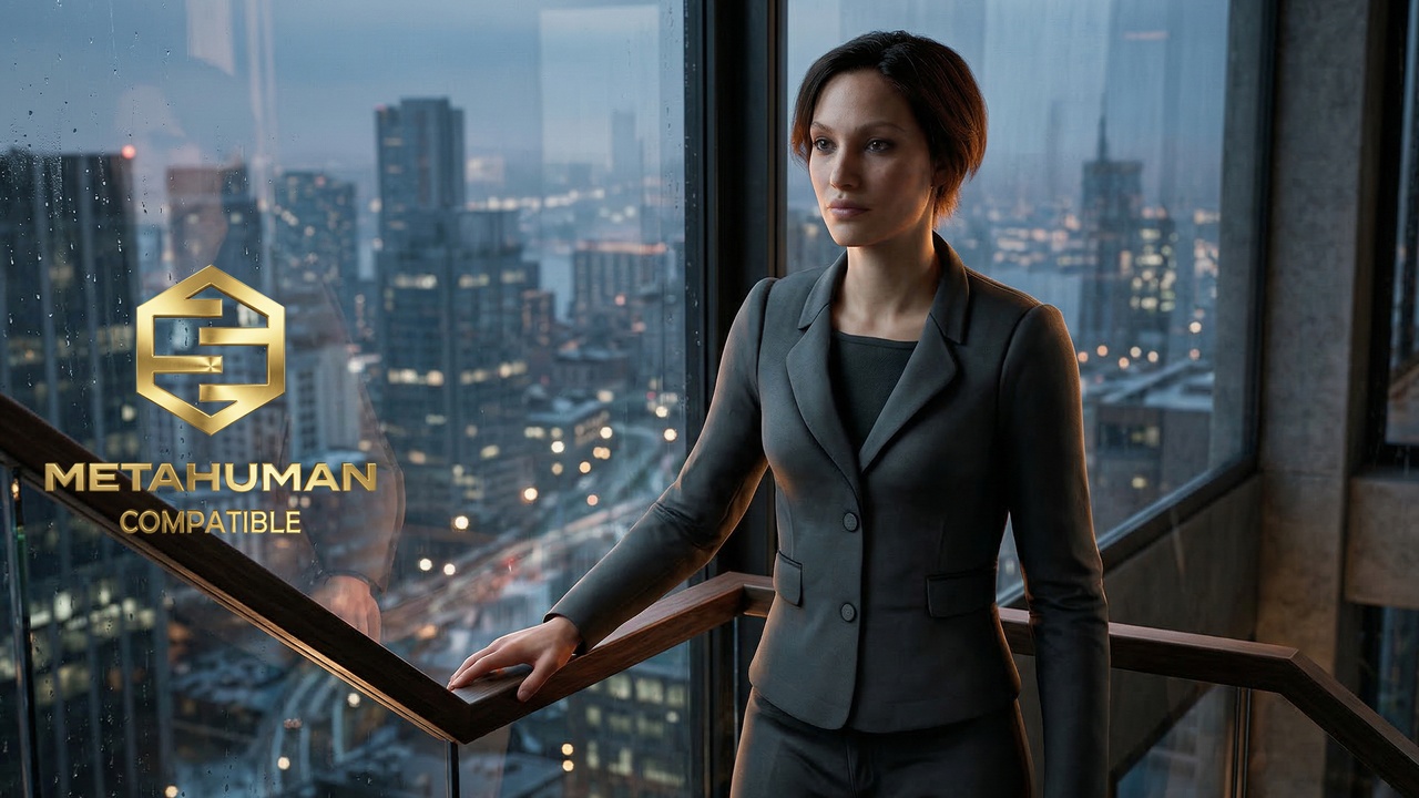 Media 1 for listing Charcoal Tailored Business Blazer Set with Blouse Sleek Office Professional