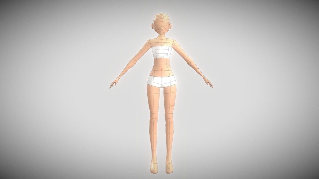 Media 1 for listing Female Base Body Lowpoly_2