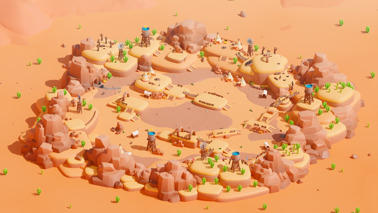 Media 1 for listing Location 2 Western - Low Poly 3D Models Pack
