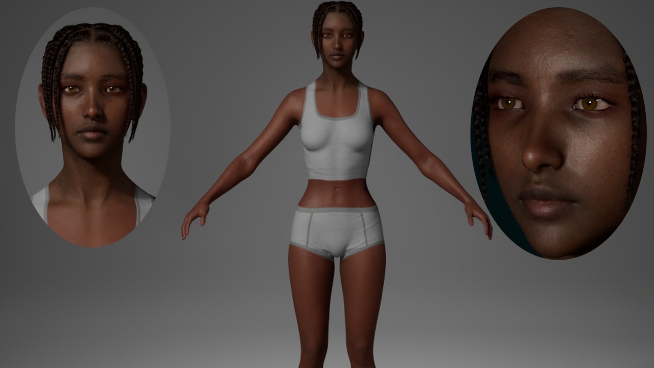 Media 1 for listing Editable MetaHuman female character - Bingning.With hair, no clothing included.