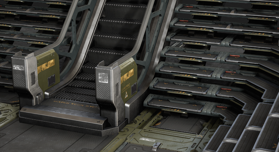 Spacelander Stairs Sci-Fi Stairs modular pack | Fab