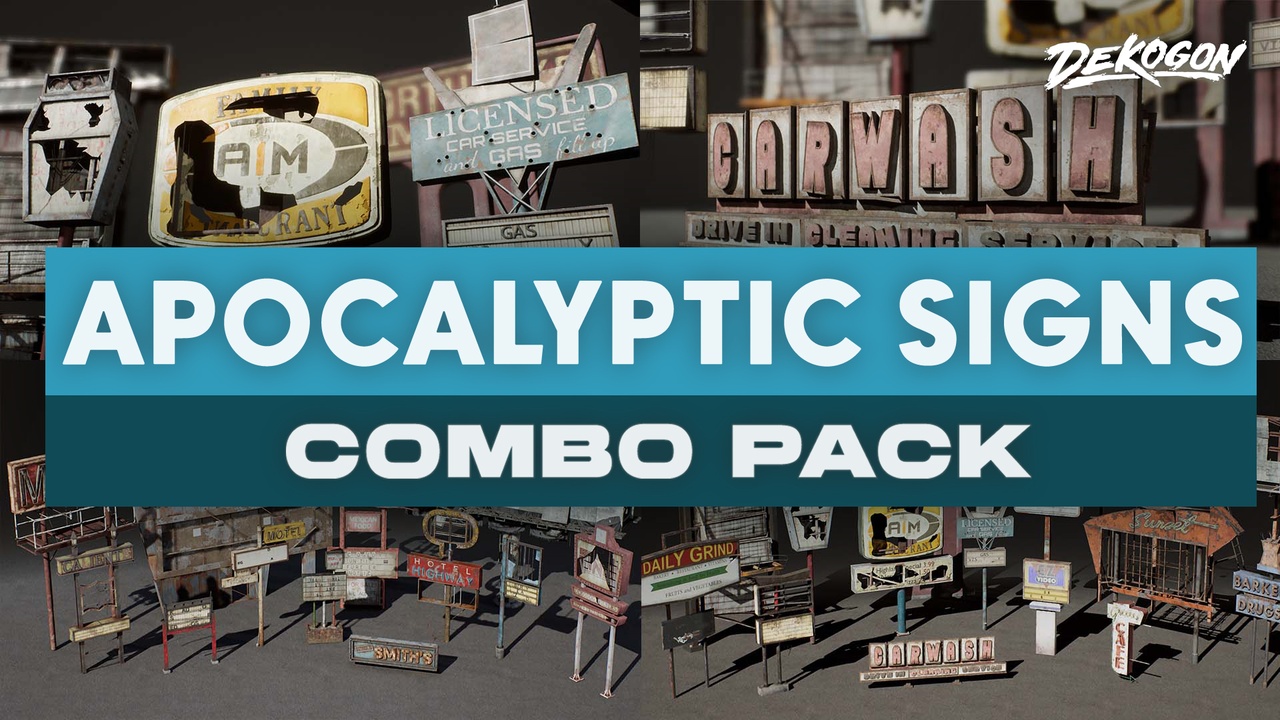 Post Apocalyptic Signs - COMBO Prop Pack (VOL 1-2) 제품 등록을 위한 미디어 1개