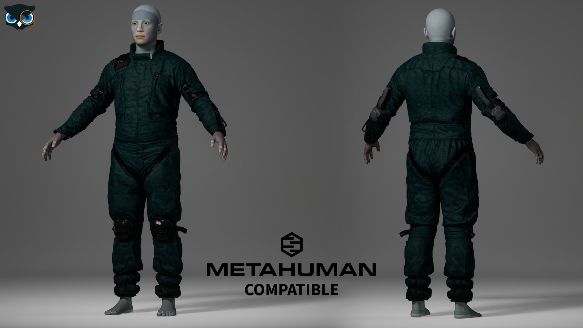 Media 1 for listing Realistic Pilot Jumpsuit with Tactical Details Metahuman compatible