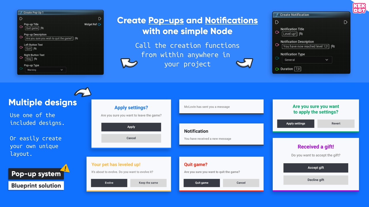 Pop-up & Notification System - By Kekdot ilanı için 1. medya